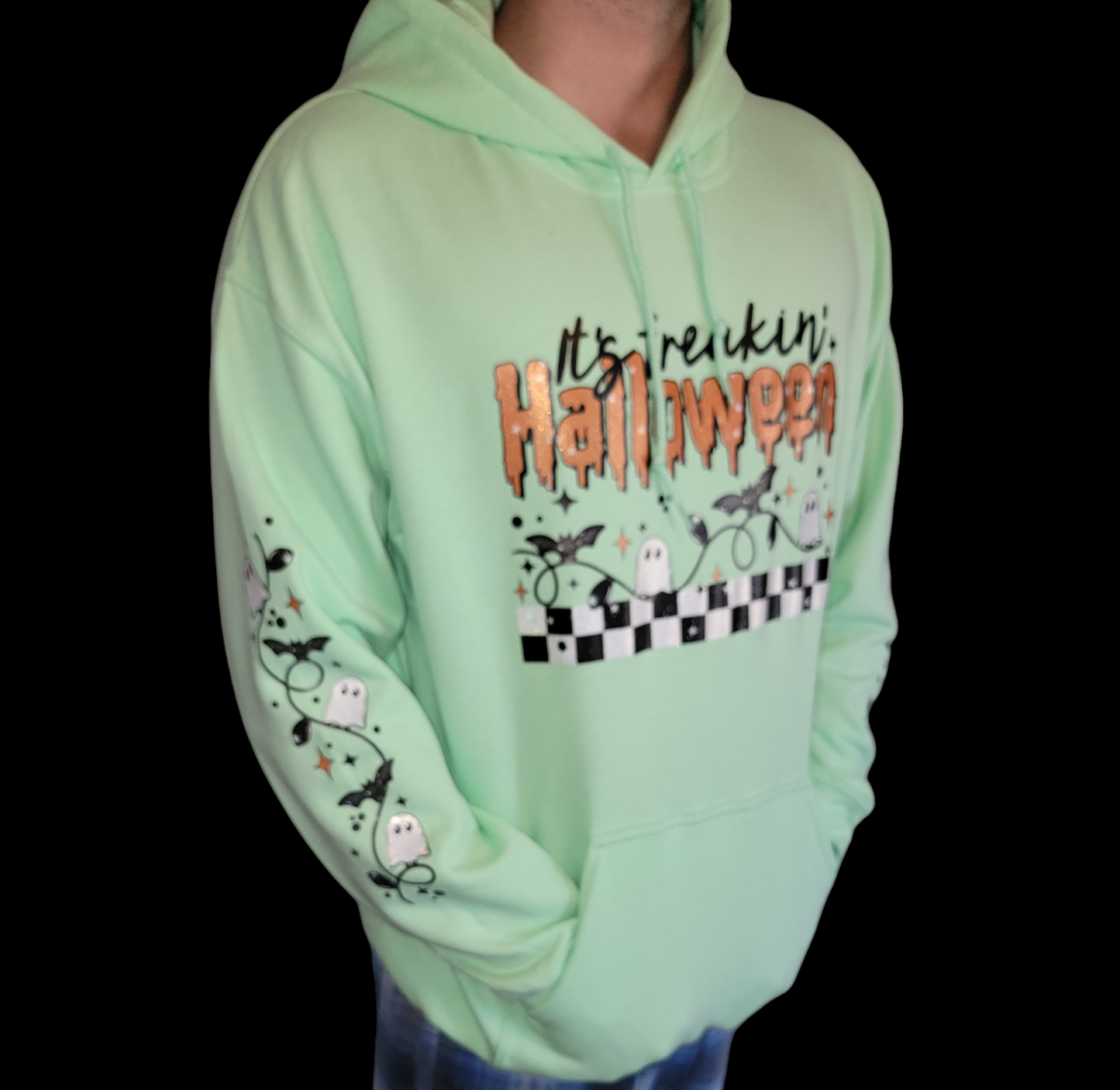 It's Freaking Halloween with sleeve prints - Real Glitter - Halloween - Fall - New arrival