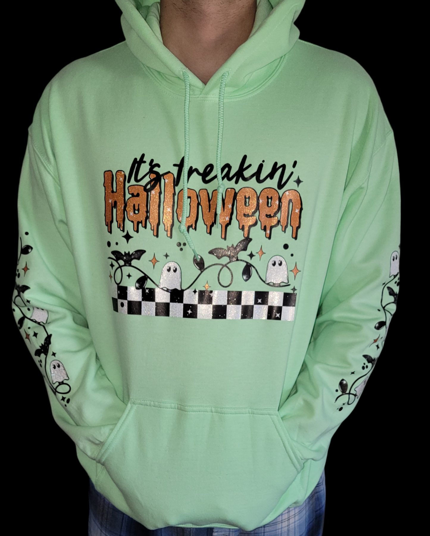 It's Freaking Halloween with sleeve prints - Real Glitter - Halloween - Fall - New arrival
