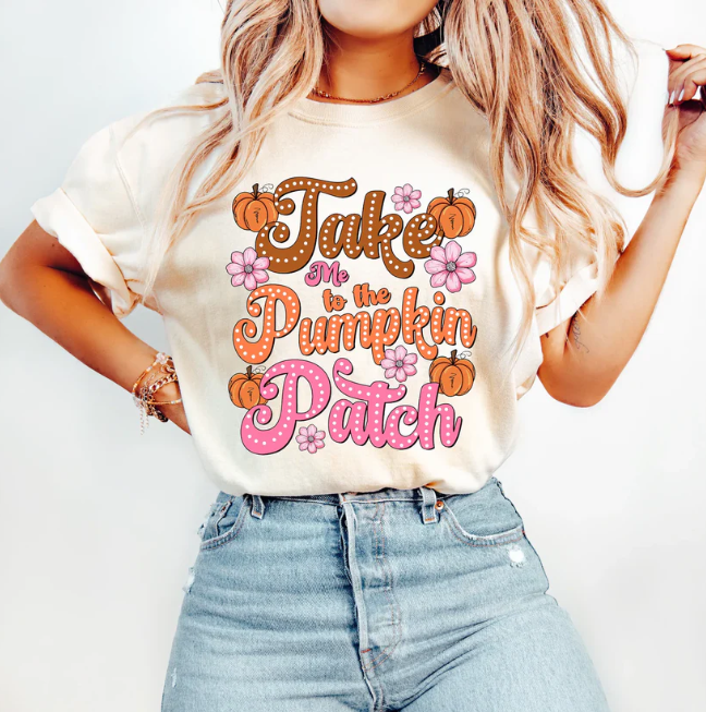 Take Me To The Pumpkin Patch - Real Glitter - Fall - New Arrival - T-Shirt