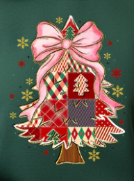 Patchwork Christmas Tree - Real Glitter | T-shirt | Crewneck Sweatshirt | Hoodie | Holiday