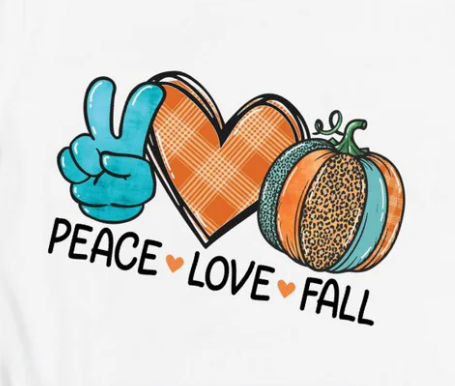 Peace Love Fall - Real Glitter - Fall - New arrival