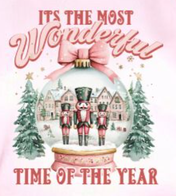 It's The Most Wonderful Time Of The Year Crewneck Sweatshirt or Hoodie - Real Glitter - Christmas