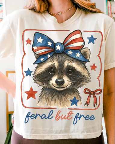 Feral But Free Raccoon - Real Glitter - New arrival - Summer