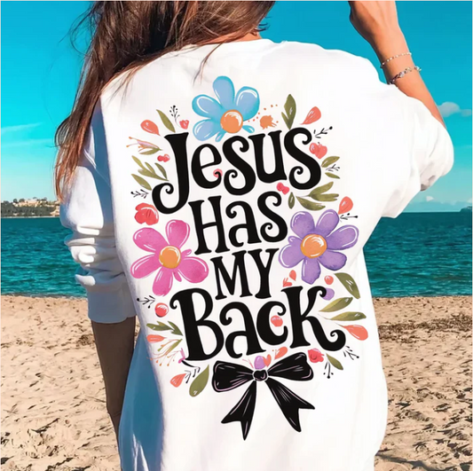 Jesus Has My Back - Real Glitter - New arrival
