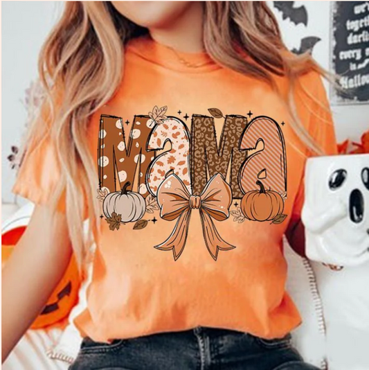 Fall Mama with bow _-Real Glitter - New Arrival