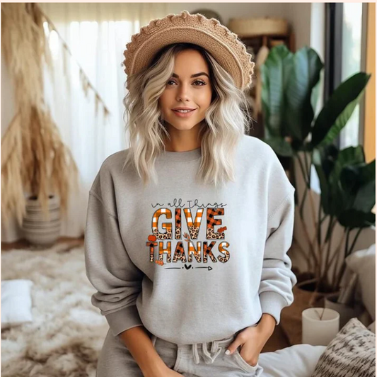 In All Things Give Thanks - Non Glitter - Thanksgiving - Fall - New Arrival