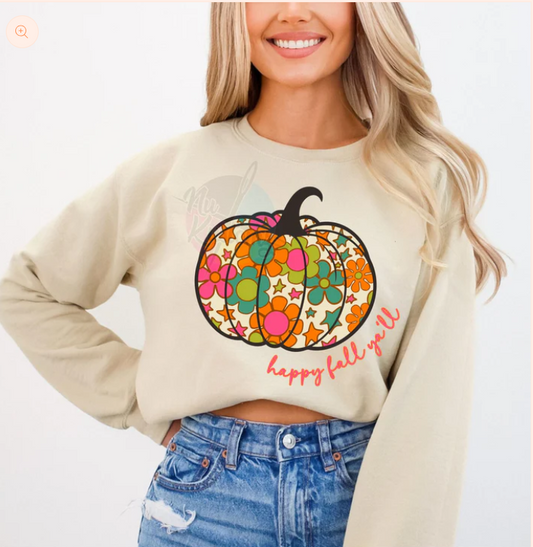 Happy Fall Ya'll - Real Glitter - Fall - Halloween - Pumpkin - New Arrival