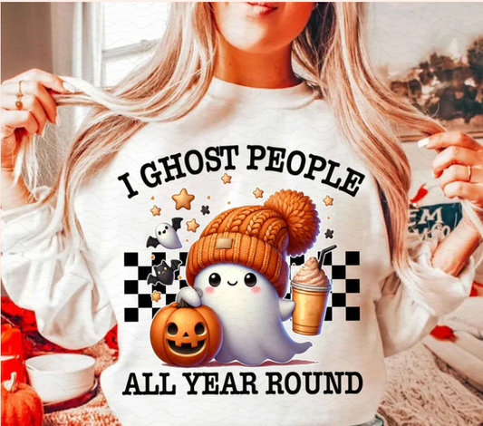 I Ghost People All Year Round - 4XL - 5XL - Real Glitter - Fall - Halloween