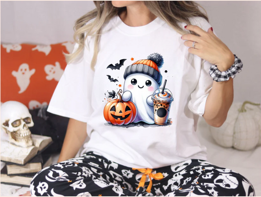 Cute Coffee Ghost - Real Glitter - Fall - Halloween
