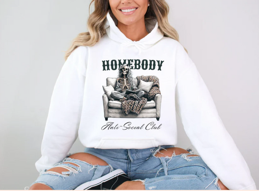 Homebody Anti-Social Club - Real Glitter - Fall - Halloween - New Arrival- T-shirt, Crewneck Sweatshirt, Hoodie.