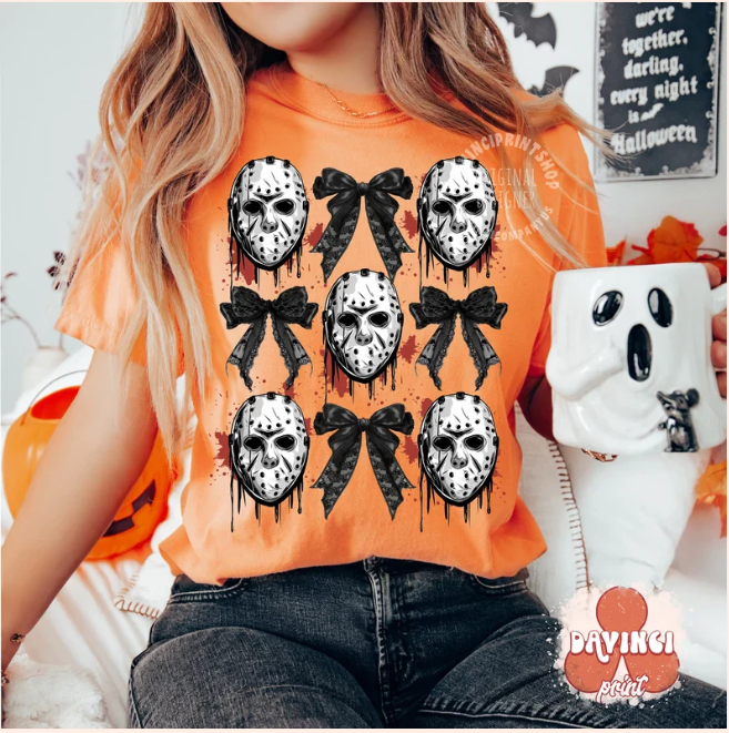 Horror Mask Coquette - Real Glitter - Halloween - New Arrival Crewneck Sweatshirt - Hoodie