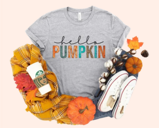 Hello Pumpkin multi color words - Real Glitter - Fall - New Arrival