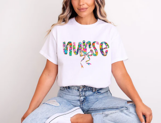 *Nurse Floral * - Real Glitter - New Arrival- T-Shirt - Crewneck Sweatshirt - Hoodie