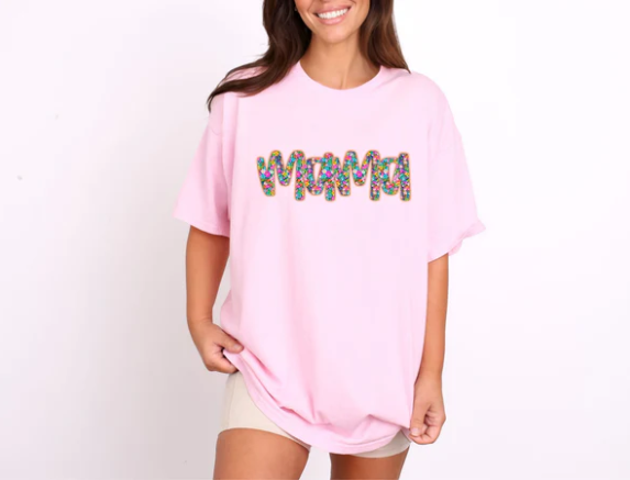 Mama - Floral - Real Glitter - New Arrival