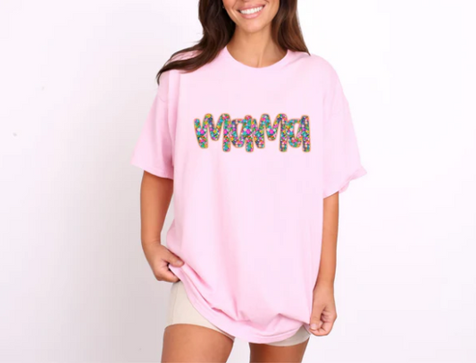Mama - Floral - Real Glitter - New Arrival