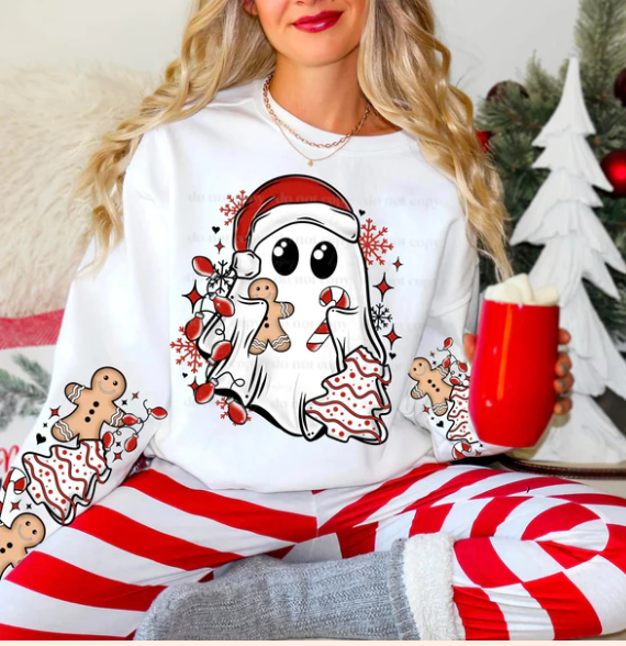 Glitter Christmas Cake Ghost with Sleeves - Real Glitter - Christmas - New Arrival