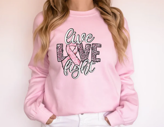 Live Love Fight - Real Glitter -Fight Cancer - October