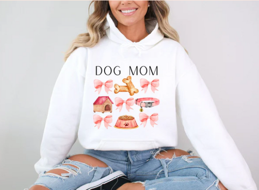 Dog Mom Coquette - Real Glitter - T-Shirt - Crewneck Sweatshirt - Hoodie - New Arrival