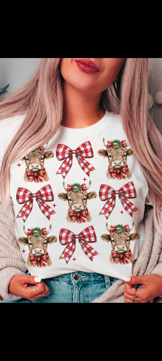 Cow and Bows Cockett - Real Glitter - Christmas Collection