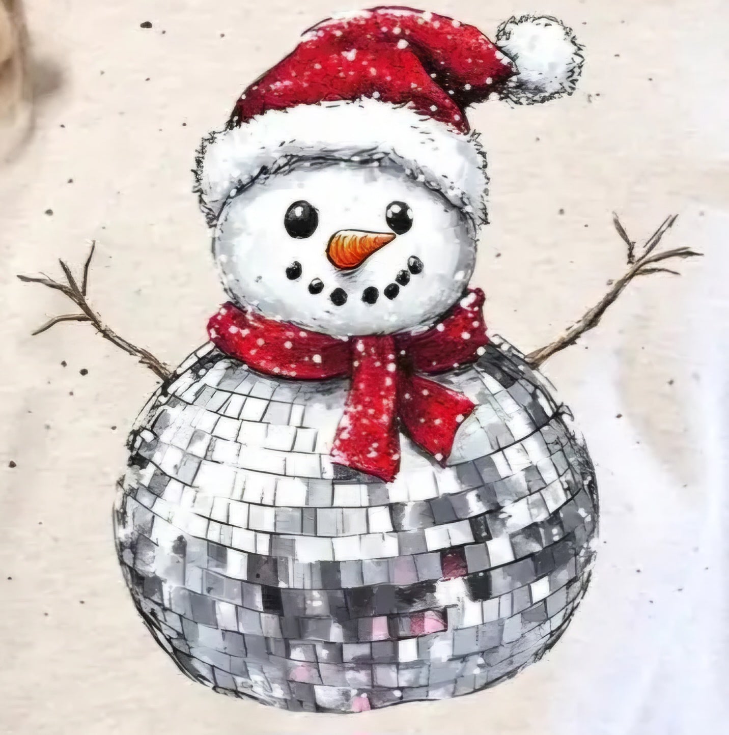 Disco Ball Snowman- Real Glitter - Christmas Collection - New Arrival