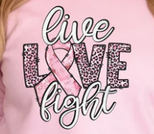 Live Love Fight - Real Glitter -Fight Cancer - October