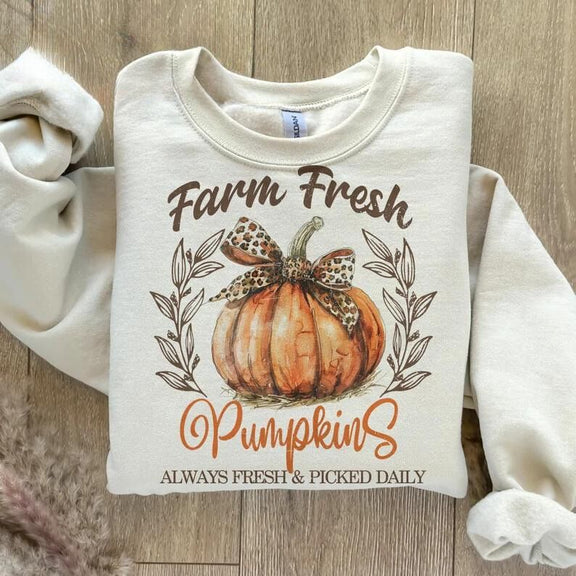 Fall - Farm Fresh pumpkins always fresh & picked daily (real glitter)