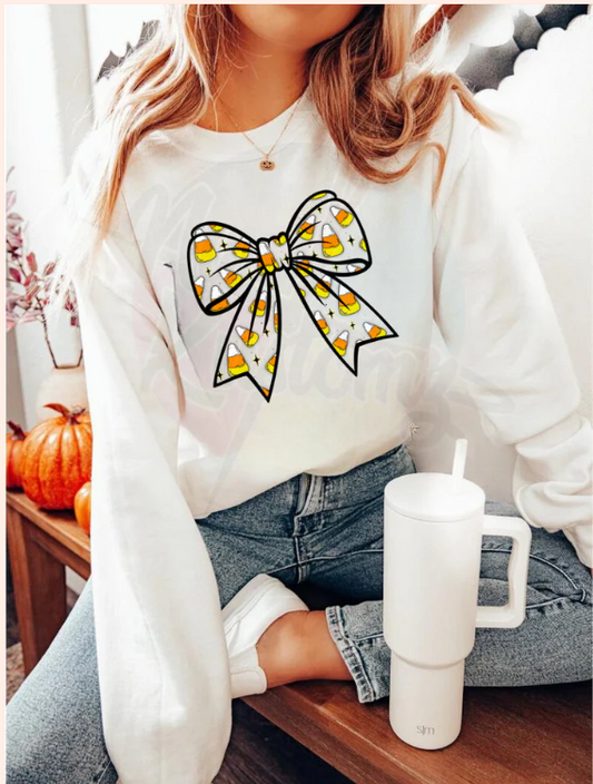 Candy Corn Bow - Real Glitter - Halloween - Fall - New arrival