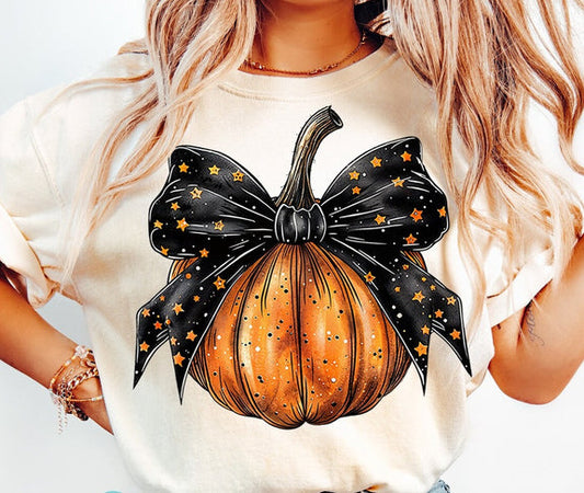 Full glitter pumpkin with black bow